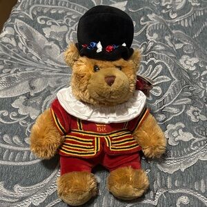 Vintage Keel Toys Beefeater Bear Plush - British Royal Guard (22cm)